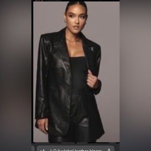 Black faux leather blazer - new with tags, never worn